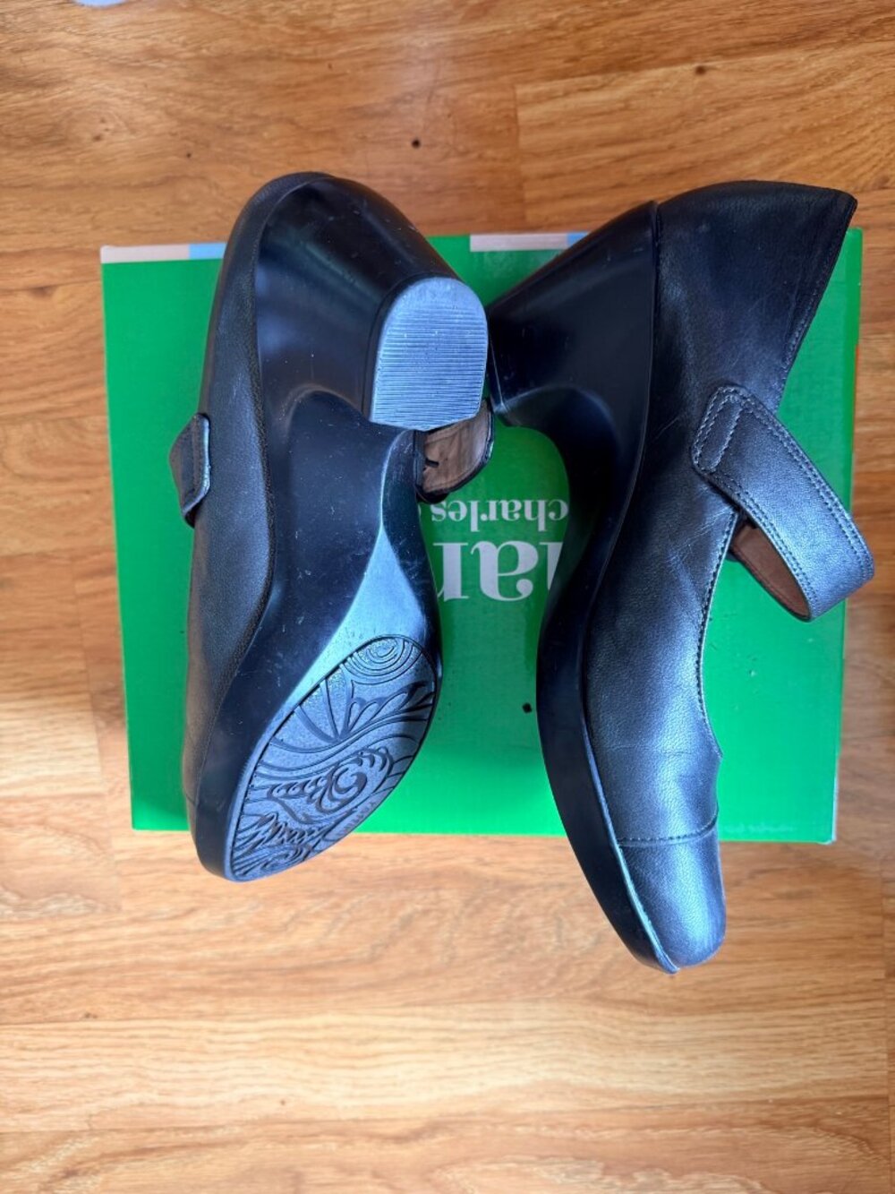 Umberto Raffini Black Leather Mary Jane Wedge Shoes EU 38 US 7.5